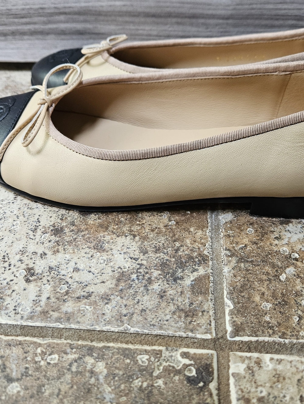 CHANEL Lambskin Cap Toe CC Ballerina Flats - Picture 11 of 15